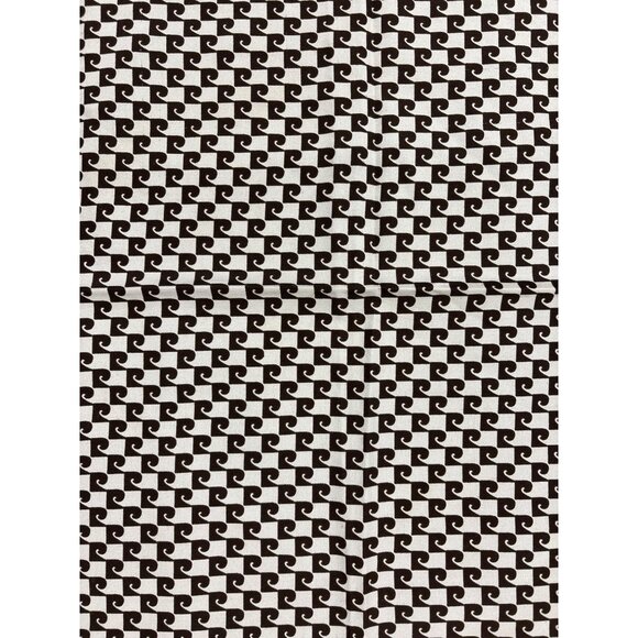 Vintage Pierre Cardin Paris Geometric Wave Print Silk Pocket Square Brown White - Picture 2 of 5